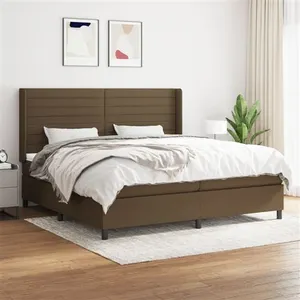 vidaXL Sommier à lattes de lit avec matelas Marron foncé 200x200 cm pas cher