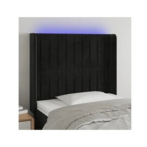vidaXL Tête de lit à LED Noir 83x16x118/128 cm Velours pas cher