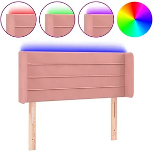 vidaXL Tête de lit à LED Rose 103x16x78/88 cm Velours pas cher