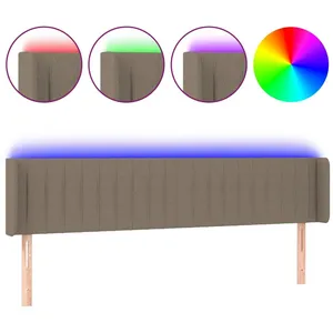 vidaXL Tête de lit à LED Taupe 183x16x78/88 cm Tissu pas cher