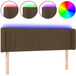 Comparateur de prix : vidaXL Tête de lit à LED Marron foncé 147x16x78/88 cm Tissu