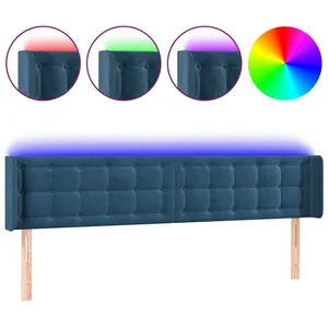 Comparateur de prix : vidaXL Tête de lit à LED Bleu foncé 203x16x78/88 cm Velours
