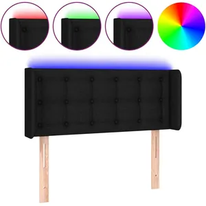 vidaXL Tête de lit à LED Noir 103x16x78/88 cm Tissu pas cher