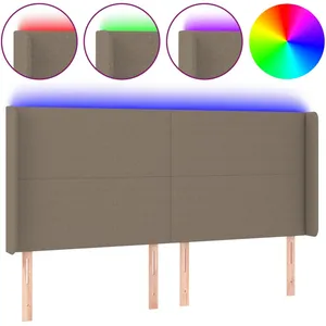 Comparateur de prix : vidaXL Tête de lit à LED Taupe 203x16x118/128 cm Tissu