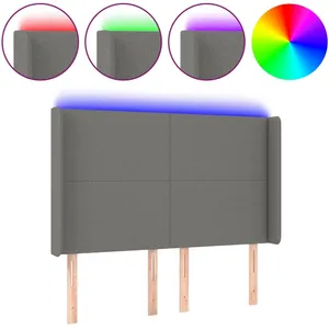 Comparateur de prix : vidaXL Tête de lit à LED Gris foncé 147x16x118/128 cm Tissu