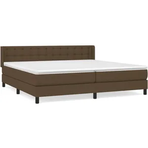 vidaXL Sommier à lattes de lit avec matelas Marron foncé 200x200 cm pas cher