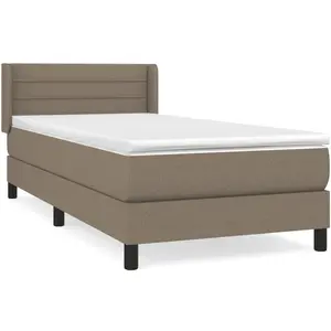 Comparateur de prix : vidaXL Sommier à lattes de lit avec matelas Taupe 80x200 cm Tissu