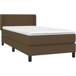 vidaXL Sommier à lattes de lit avec matelas Marron foncé 100x200 cm pas cher