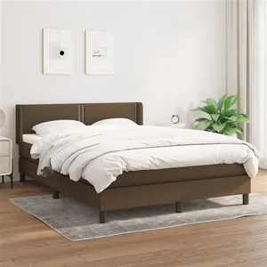 vidaXL Sommier à lattes de lit avec matelas Marron foncé 140x200 cm pas cher