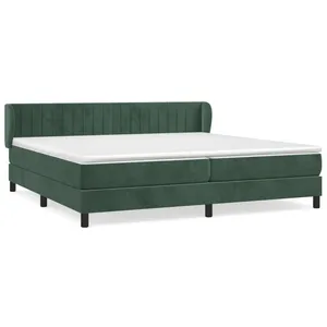 vidaXL Sommier à lattes de lit et matelas Vert foncé 200x200cm Velours pas cher