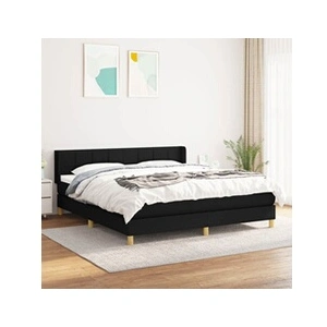 vidaXL Sommier à lattes de lit avec matelas Noir 160x200 cm Tissu pas cher