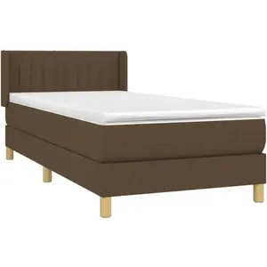 vidaXL Sommier à lattes de lit avec matelas Marron foncé 90x190 cm pas cher