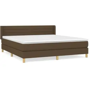 vidaXL Sommier à lattes de lit avec matelas Marron foncé 160x200 cm pas cher