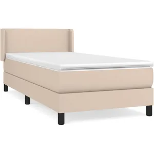 vidaXL Sommier à lattes de lit avec matelas Cappuccino 90x200 cm pas cher