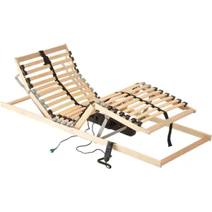 vidaXL Sommier à lattes de lit avec matelas et LED Gris clair 90x190cm pas cher