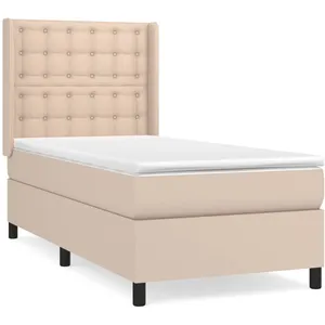 vidaXL Sommier à lattes de lit avec matelas Cappuccino 80x200 cm pas cher