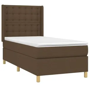 vidaXL Sommier à lattes de lit avec matelas Marron foncé 80x200 cm