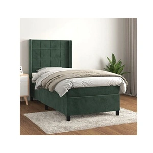 vidaXL Sommier à lattes de lit avec matelas Vert foncé 90x190 cm pas cher