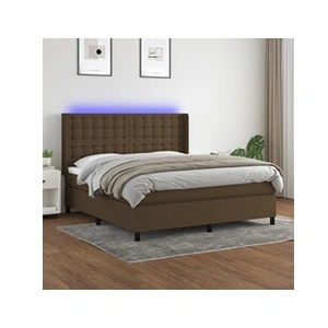 vidaXL Sommier à lattes de lit matelas et LED Marron foncé 160x200 cm