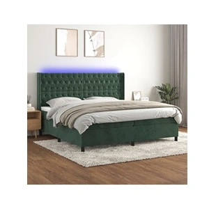 vidaXL Sommier à lattes de lit matelas et LED Vert foncé 200x200 cm pas cher