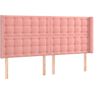 vidaXL Sommier à lattes de lit matelas et LED Rose 180x200 cm Velours