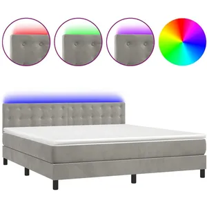 Comparateur de prix : vidaXL Sommier à lattes de lit matelas et LED Gris clair 180x200 cm