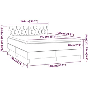 vidaXL Sommier à lattes de lit avec matelas et LED Rose 140x190 cm pas cher