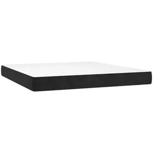 vidaXL Sommier à lattes de lit matelas et LED Noir 160x200 cm Velours pas cher
