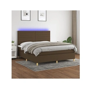 vidaXL Sommier à lattes de lit matelas et LED Marron foncé 180x200 cm pas cher