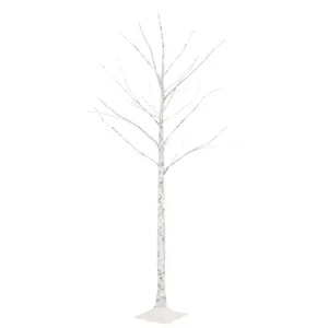 vidaXL vidaXL Bouleau blanc à LED 72 LED Blanc chaud 150 cm pas cher