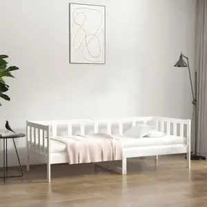 vidaXL Vidaxl Lit De Jour Blanc 80x200 Cm Bois De Pin Massif pas cher