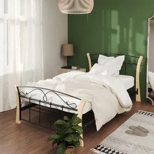 vidaXL Cadre de lit Gris 160x200 cm Bois de pin massif pas cher