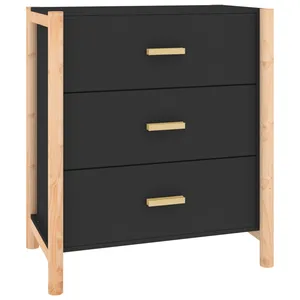 vidaXL Buffet Noir 62x38x70 cm Bois d'ingénierie pas cher