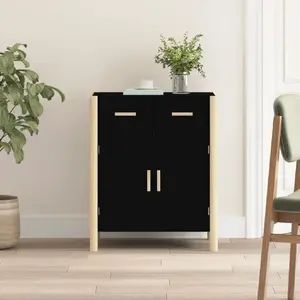 vidaXL Buffet Noir 62x38x75 cm Bois d'ingénierie pas cher