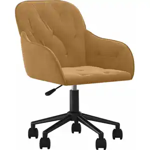vidaXL Chaise pivotante de bureau Marron Velours pas cher