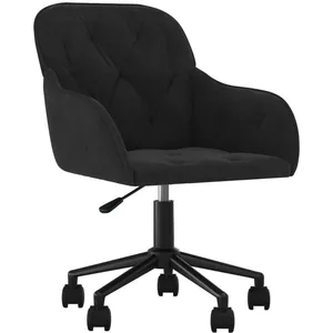 Comparateur de prix : vidaXL Chaise pivotante de bureau Noir Velours