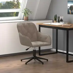 Comparateur de prix : vidaXL Chaise pivotante de bureau Gris clair Velours