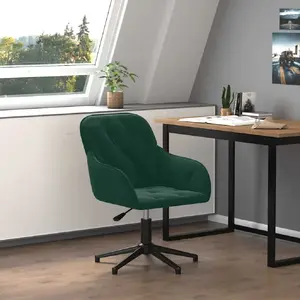 Comparateur de prix : vidaXL Vidaxl Chaise Pivotante De Bureau Vert Foncé Velours
