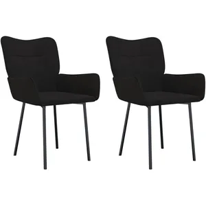 vidaXL Chaises à manger lot de 2 Noir Velours pas cher