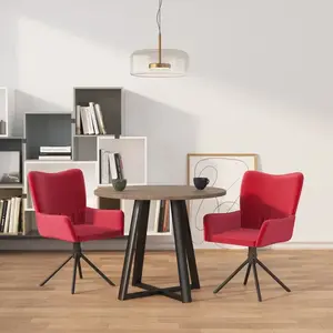 vidaXL Lot de 2 chaise H. 85.5 cm non pliable interieur en plastique rouge pas cher