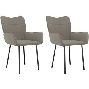 vidaXL Chaises à manger lot de 2 Gris clair Velours