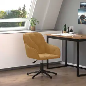 Comparateur de prix : vidaXL Chaise pivotante de bureau Marron Velours