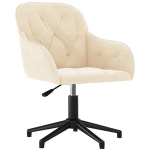 Comparateur de prix : vidaXL Chaise pivotante de bureau Crème Velours