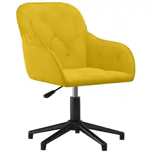 Comparateur de prix : Vidaxl - Chaise pivotante de bureau Jaune Velours Yellow
