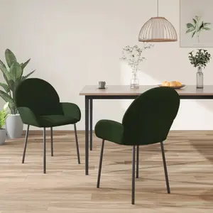 Comparateur de prix : vidaXL Chaises à manger lot de 2 Vert foncé Velours