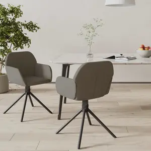 Comparateur de prix : vidaXL 2x Chaises Pivotantes de Salle à Manger Fauteuils à Dîner Chaises de Cuisine Chaises de Repas Hauteur Réglable Gris 344741