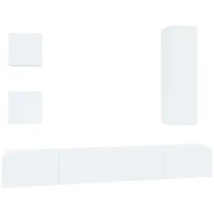 vidaXL Ensemble de meubles TV 5 pcs Blanc Bois d'ingénierie pas cher