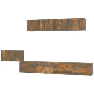 vidaXL Ensemble de meubles TV 5 pcs Chêne fumé Bois d'ingénierie pas cher