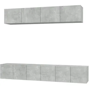vidaXL Ensemble de meubles TV 5 pcs Gris béton Bois d'ingénierie pas cher