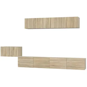 vidaXL Ensemble de meubles TV 5 pcs Chêne sonoma Bois d'ingénierie pas cher